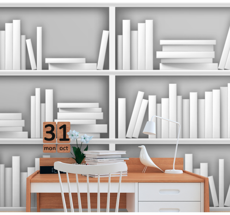 Texture wall mural layered bookshelves - TenStickers