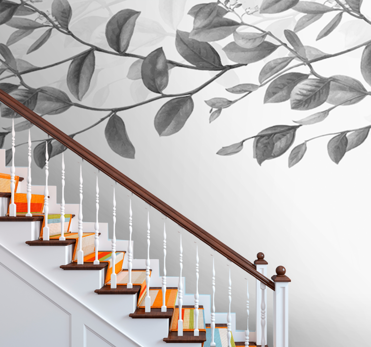 Tree mural with elegant leaf design - TenStickers