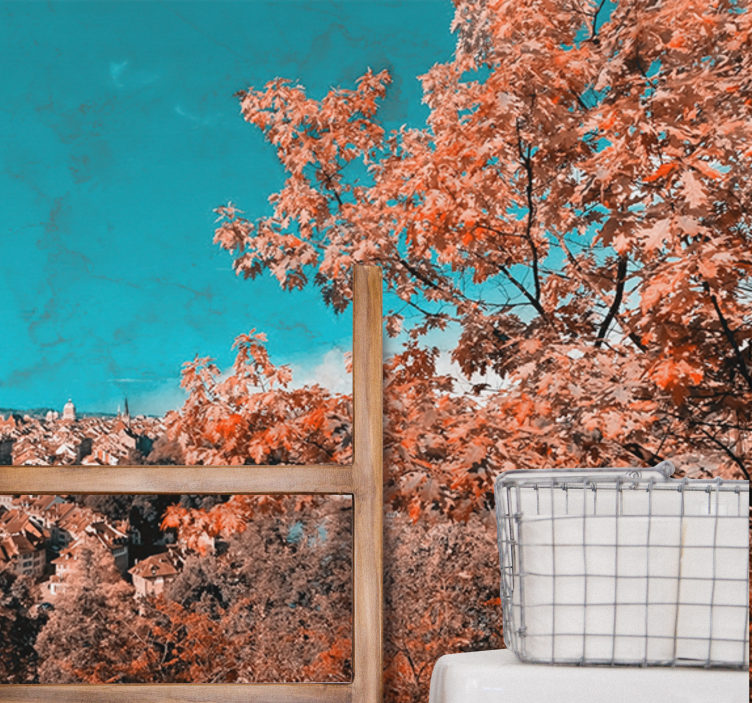Trees with orange autumn in Bern wall mural - TenStickers