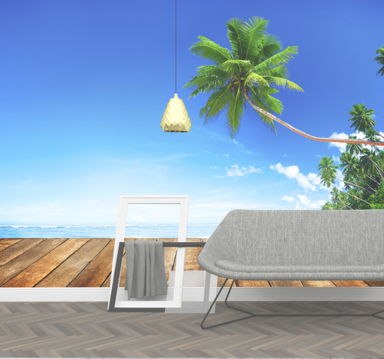 Tropical Beachfront landscape mural wallpaper - TenStickers
