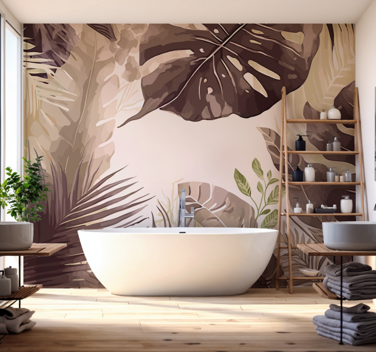 tropical plants Bathroom Murals - TenStickers
