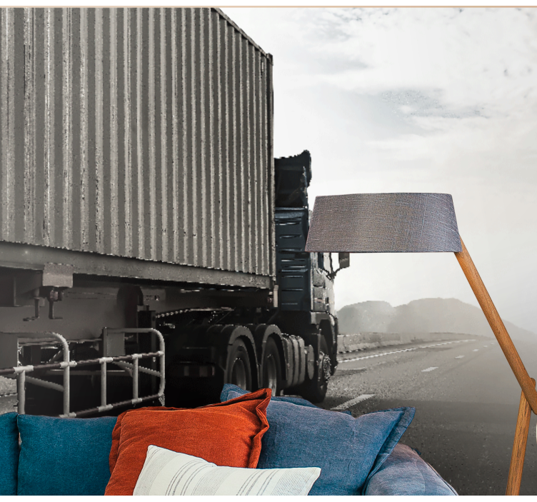 Truck on a highway wall mural - TenStickers