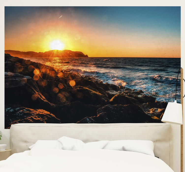 Twilight above surf landscape mural wallpaper - TenStickers