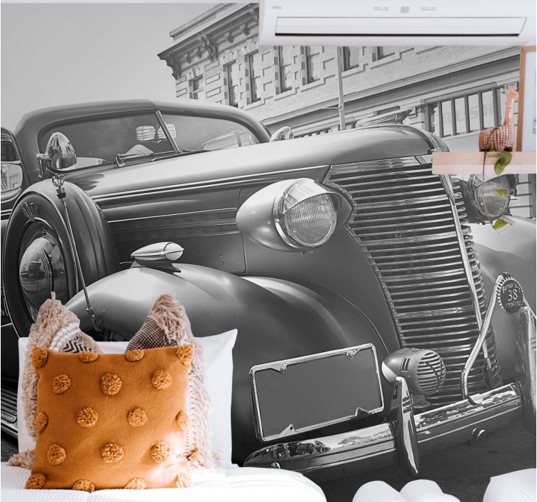 Vehicle mural classic car showcase - TenStickers
