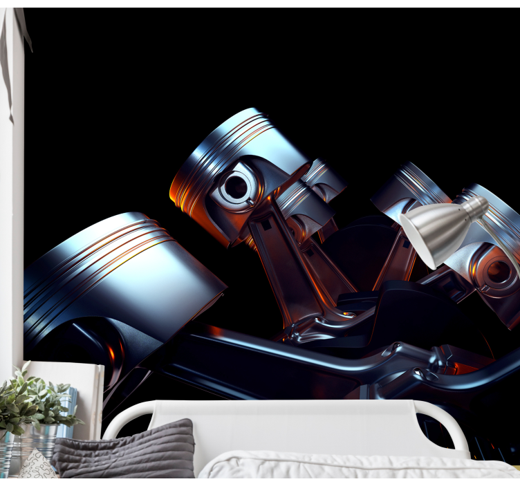 Vehicle mural engine part illustration - TenStickers