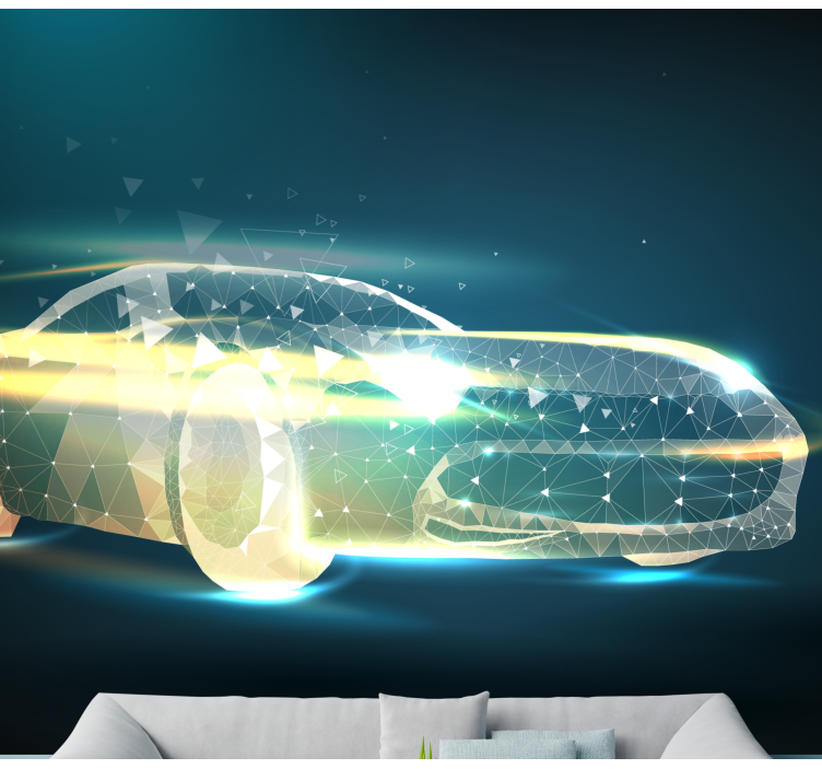 Vehicle mural geometric car motion - TenStickers