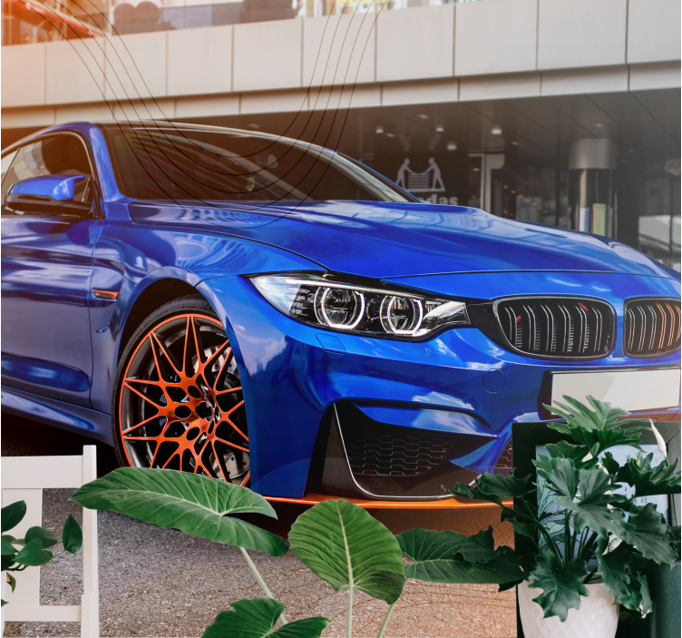 Vehicle mural sporty blue car - TenStickers