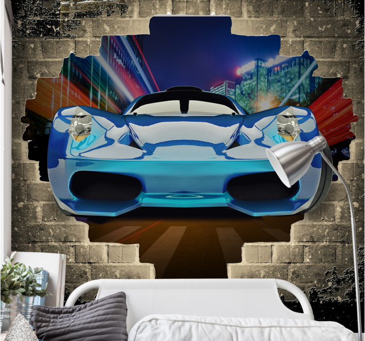 Vehicle mural streamlined racing car - TenStickers