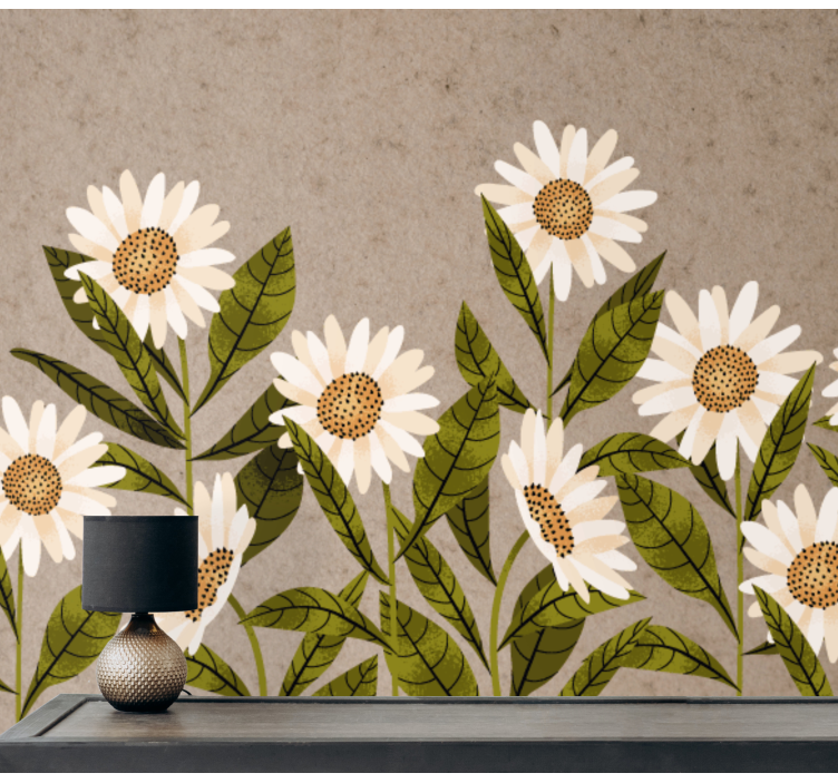 Vintage daisies wall mural - TenStickers