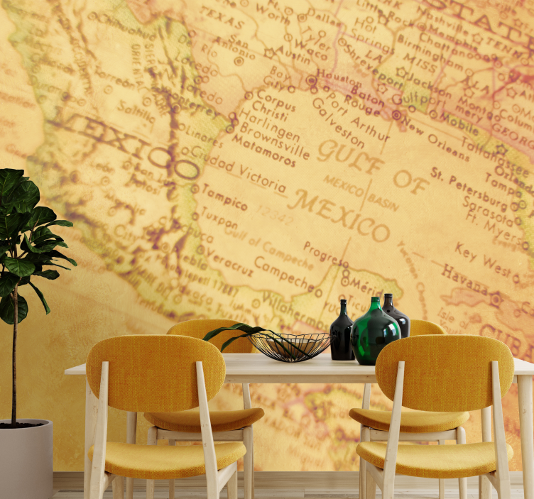Vintage Map Design world map wall mural - TenStickers
