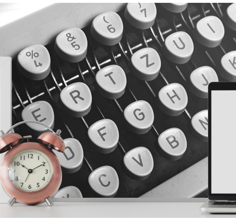 Vintage Typewriter Keys painting wall mural - TenStickers