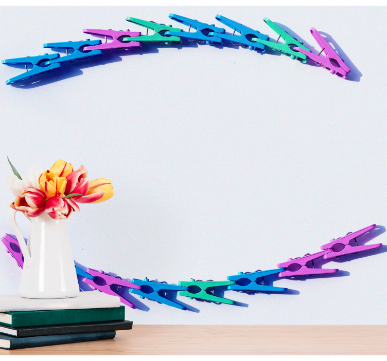 Wall mural colorful clip arrangement - TenStickers