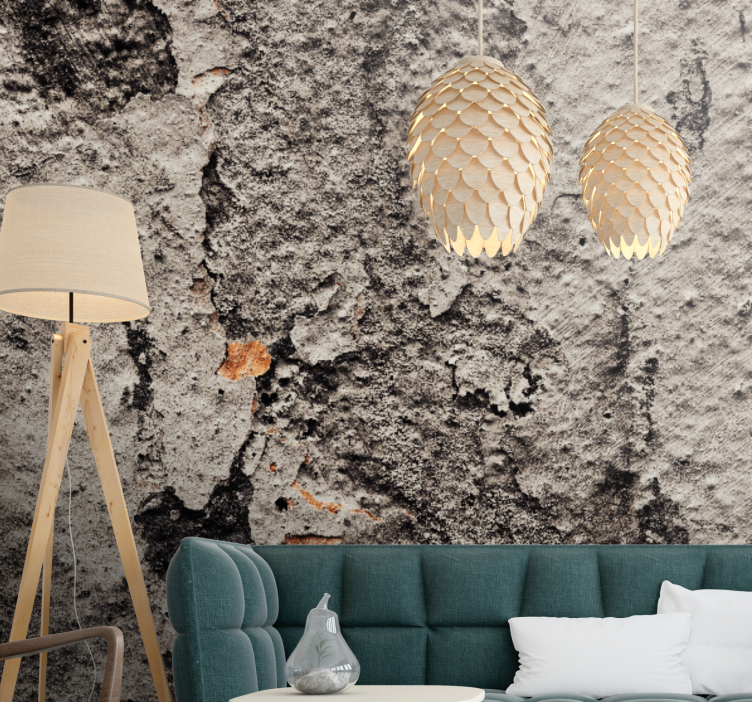 Wall mural textured concrete design - TenStickers