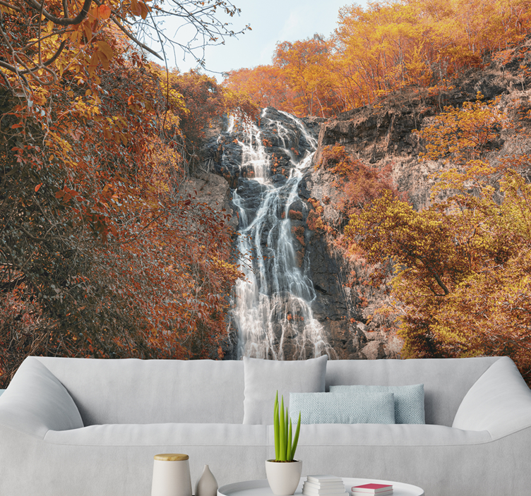 Waterfall mural majestic flowing water - TenStickers