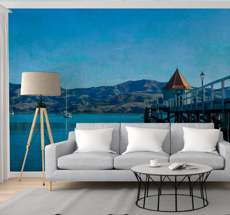 Wharf beach sea wall mural - TenStickers