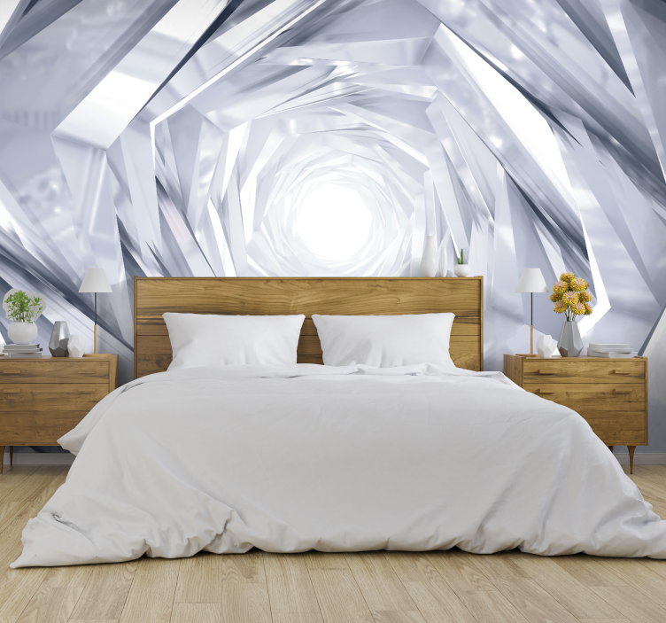 Illusion illuminated metallic tunnel 3d wallpaper - TenStickers