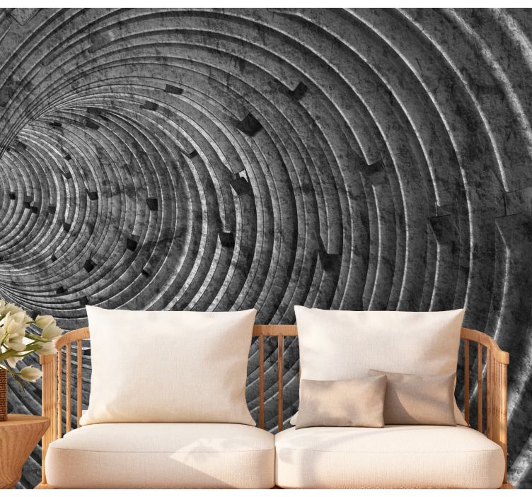 White spiral concrete 3D Wall Mural - TenStickers
