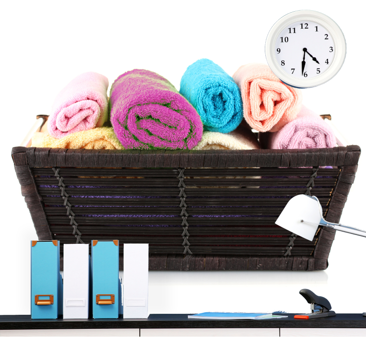 Wicker laundry basket vintage wall mural - TenStickers