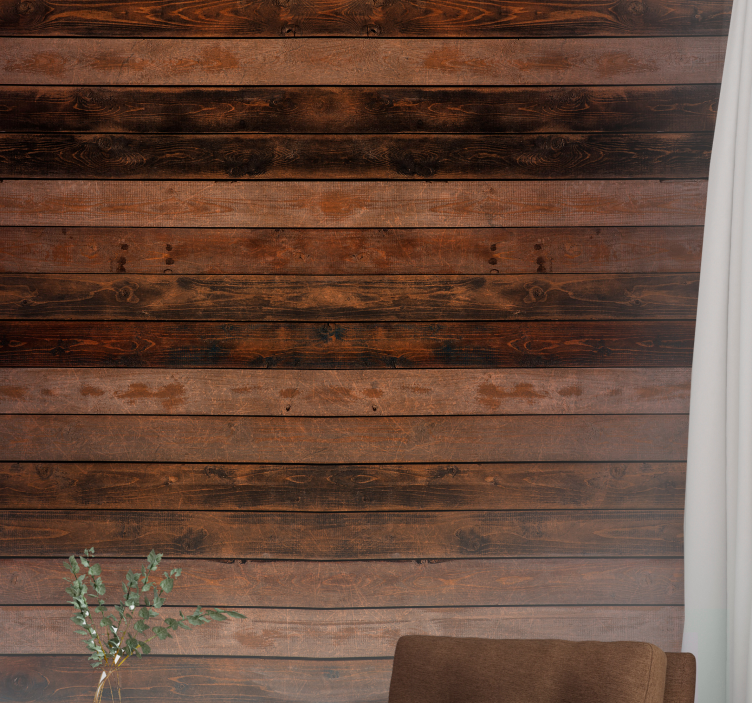 Wood look wallpaper natural timber boards - TenStickers