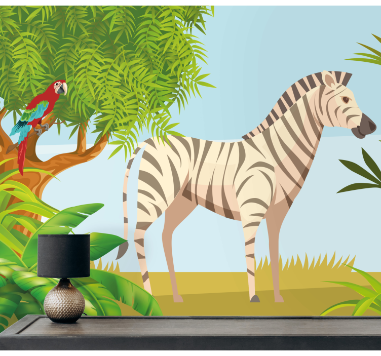 Zebra jungle Forest wall mural - TenStickers