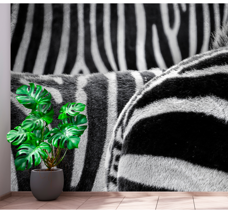 Realistic zebras stripes animal wall mural - TenStickers
