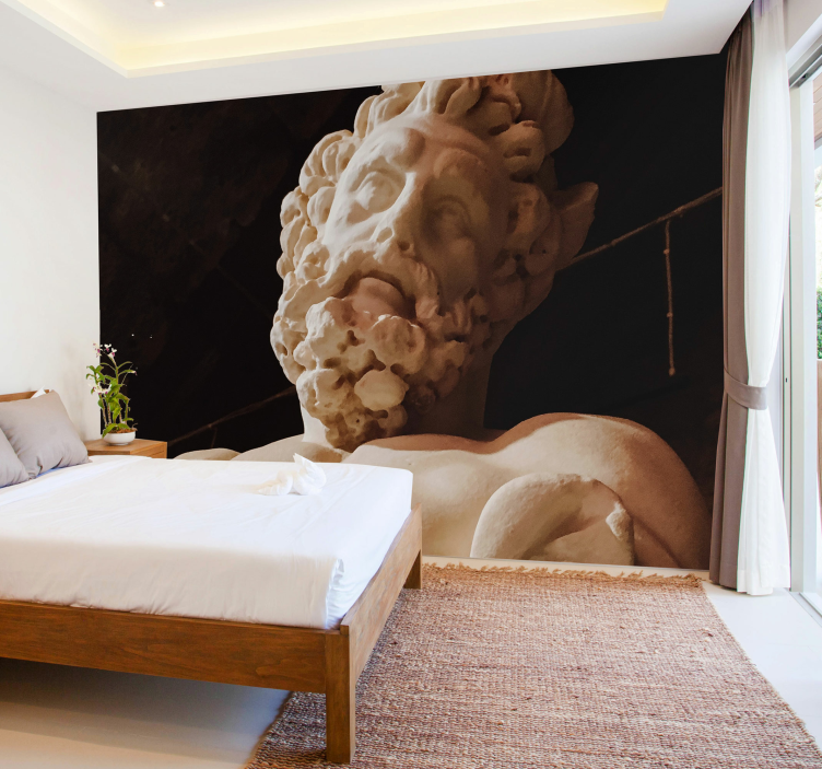 zeus on black background living room wall mural - TenStickers