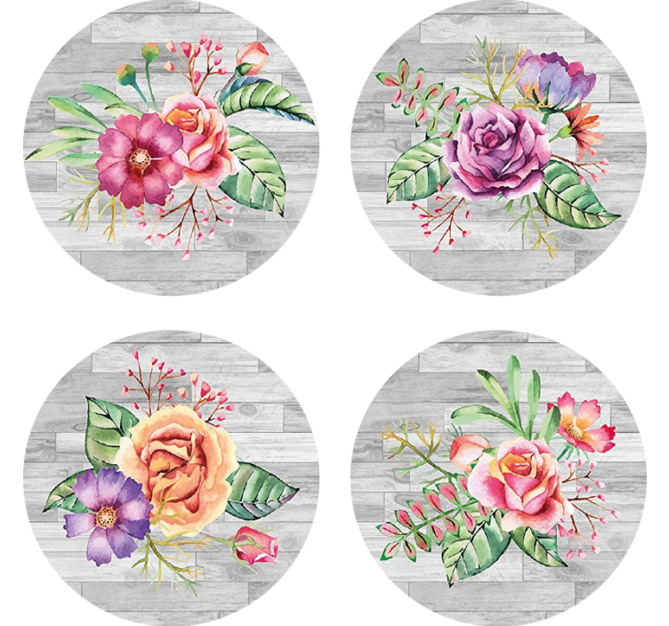 Flower bouquet vintage coaster - TenStickers
