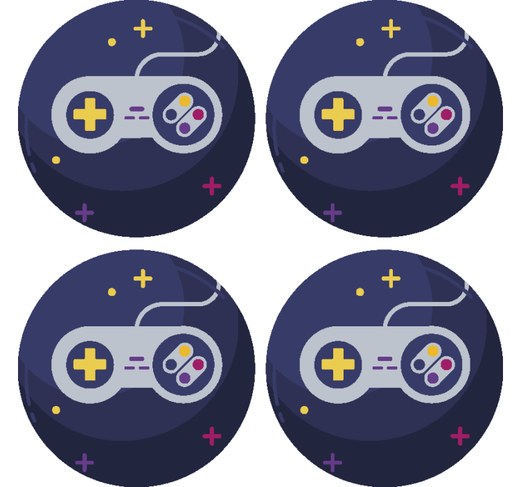 Geek coasters multicolored game controller - TenStickers