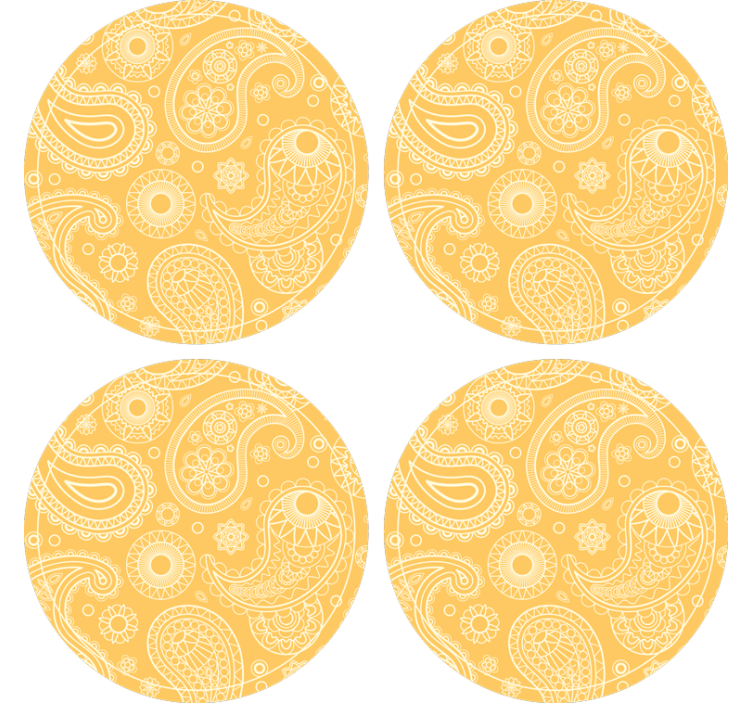 Coasters with detailed paisley design - TenStickers
