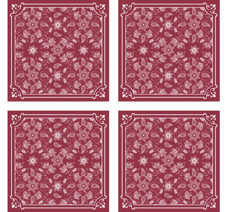 Vintage coasters floral pattern tiles - TenStickers