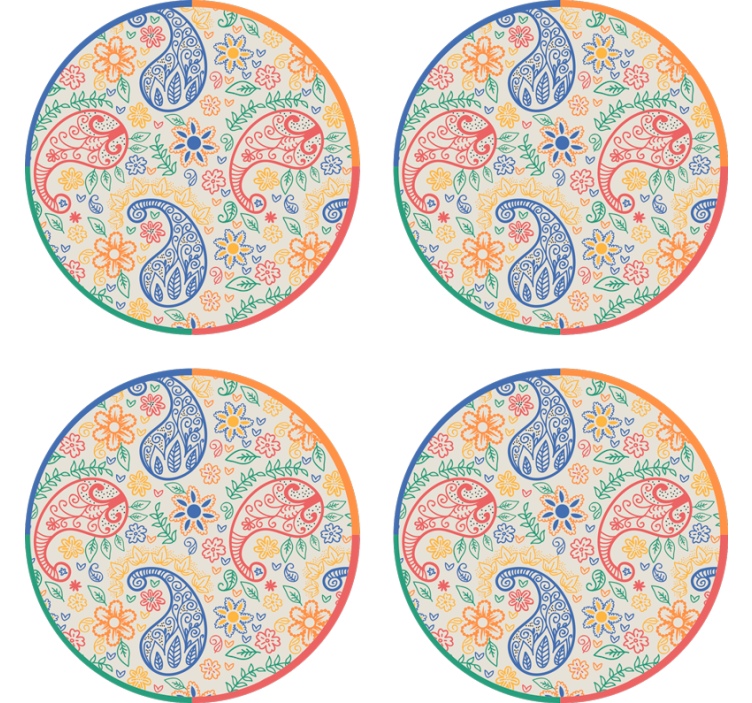 Geek coasters with vibrant floral designs - TenStickers