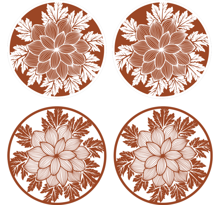 Floral pattern arrangement coasters - TenStickers