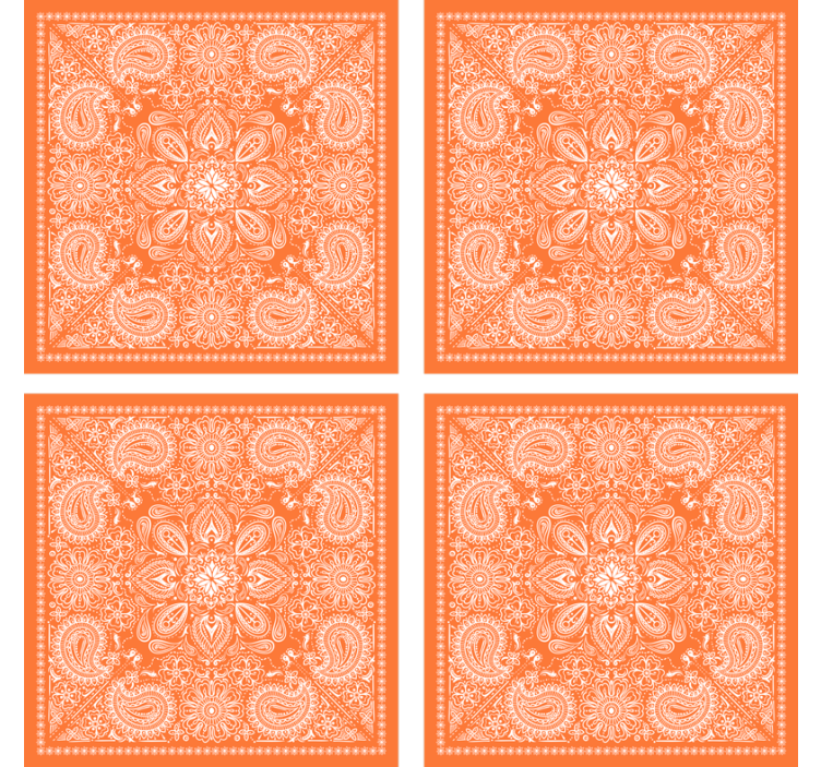 Detailed paisley motif coasters - TenStickers