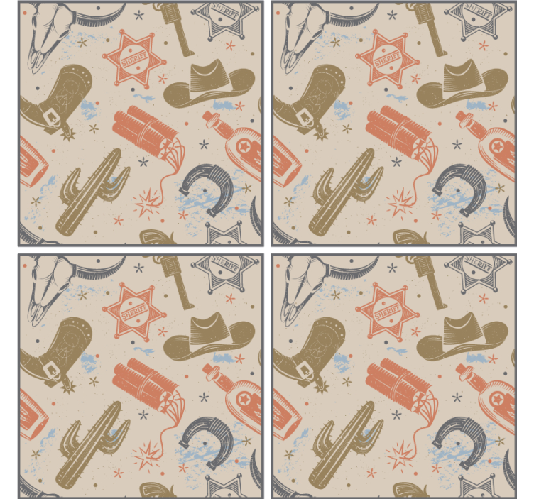 Geek coasters with cowboy theme design - TenStickers