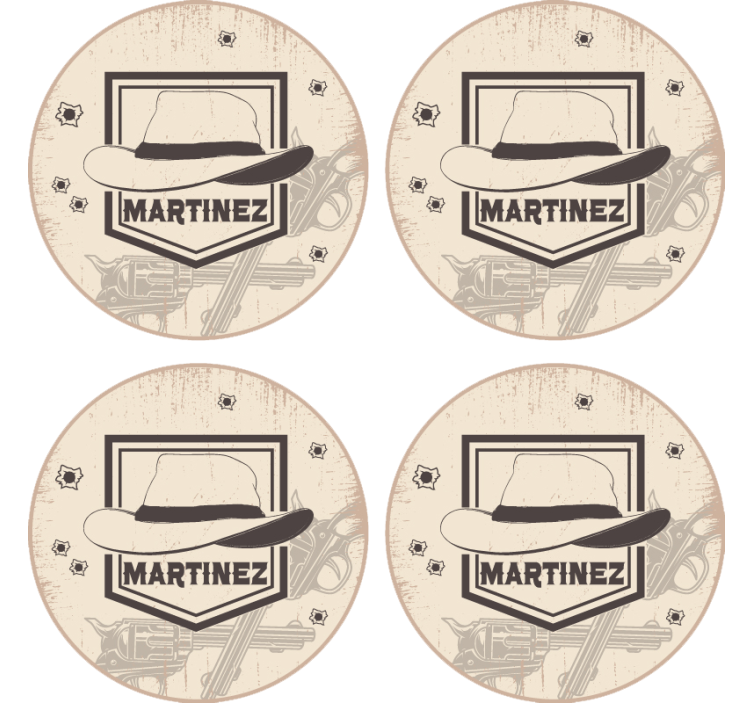 Geek coasters cowboy hat and pistols - TenStickers
