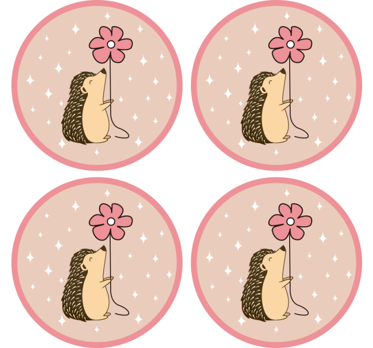 Geek coasters hedgehog flower balloon - TenStickers