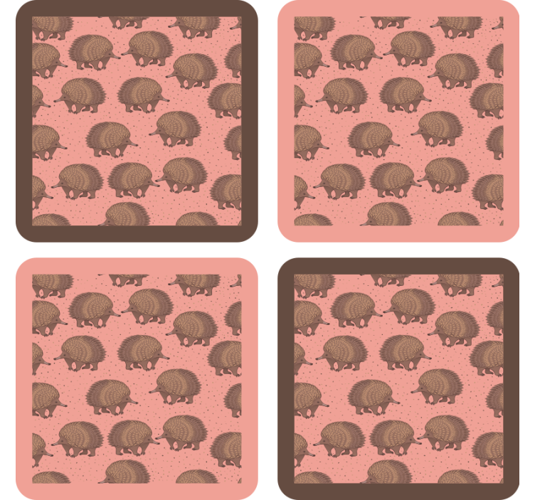 Geek coasters with hedgehog patterned surface - TenStickers