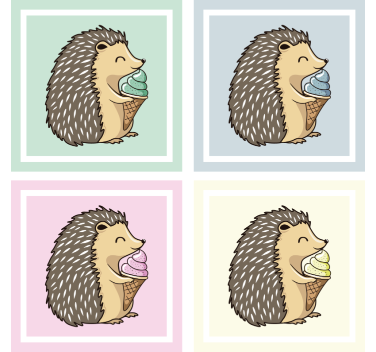 Geek coasters hedgehog relishing ice cream - TenStickers