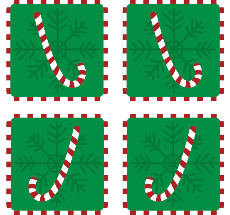 Candy Christmas drink coaster - TenStickers