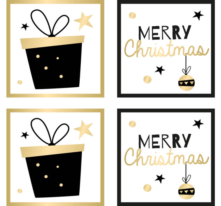 Christmas coaster merry holiday gift design - TenStickers