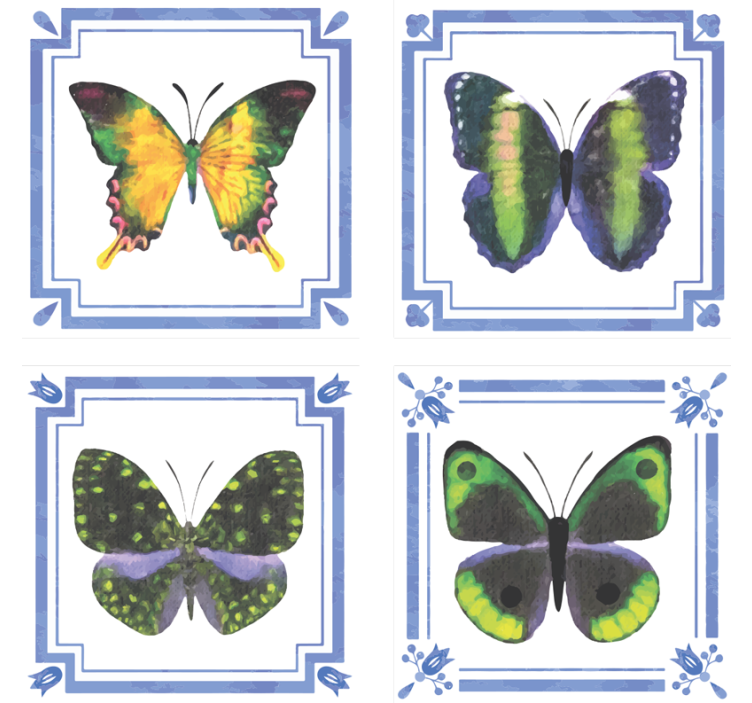 Colorful butterfly coasters - TenStickers