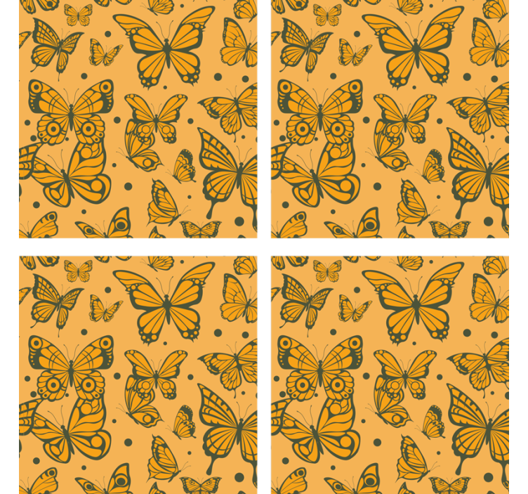 Trendy butterflies pattern butterfly coaster - TenStickers
