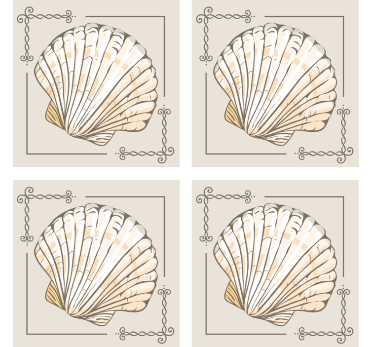 Vintage coasters with elegant shell design - TenStickers