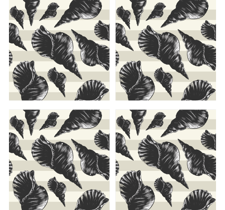 Coasters with elegant shell patterns - TenStickers