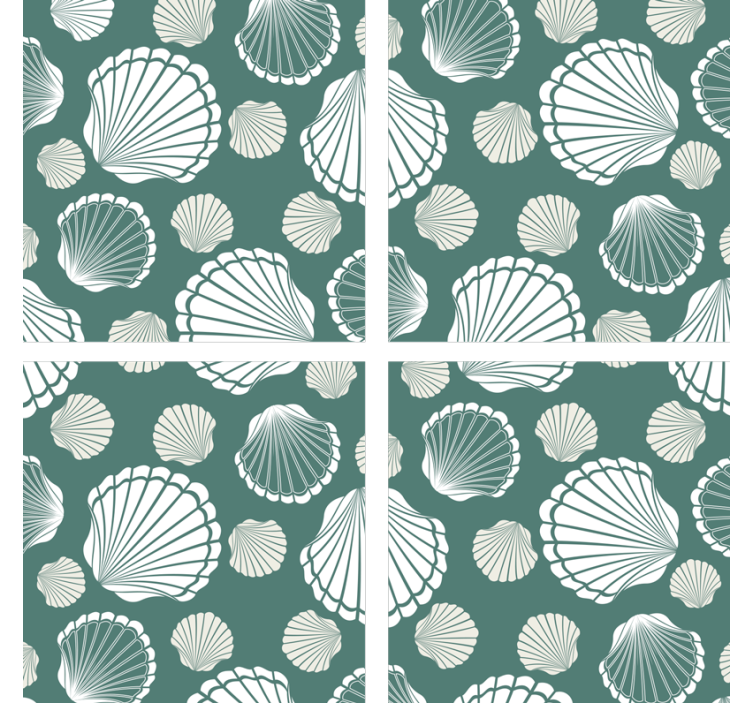 Coasters with seashell pattern overlay - TenStickers