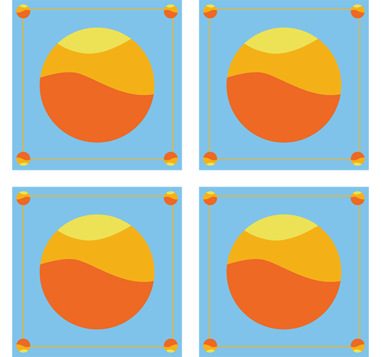 Coasters in bright circular color fields - TenStickers