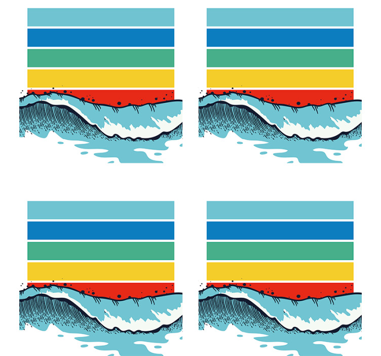 Colorful wave pattern coasters - TenStickers