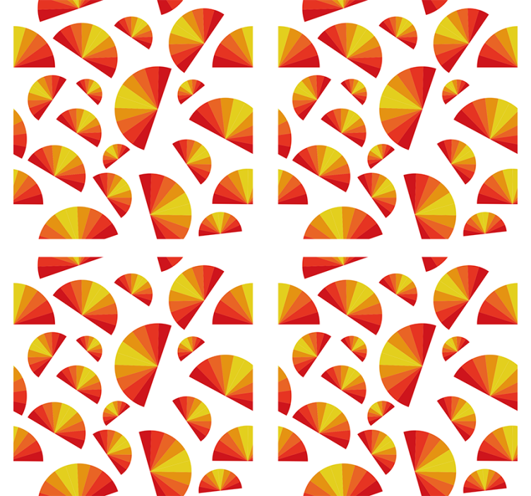 Geometric fan patterns coasters - TenStickers