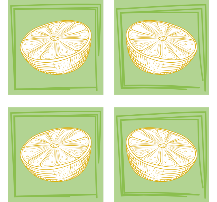 Personalisable coasters with lime slice design - TenStickers
