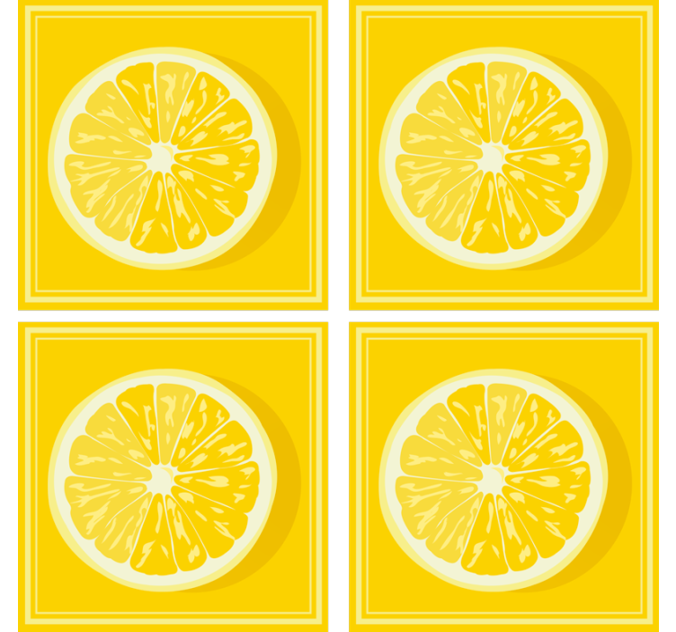 Yellow Lemon Slice citrus coaster - TenStickers